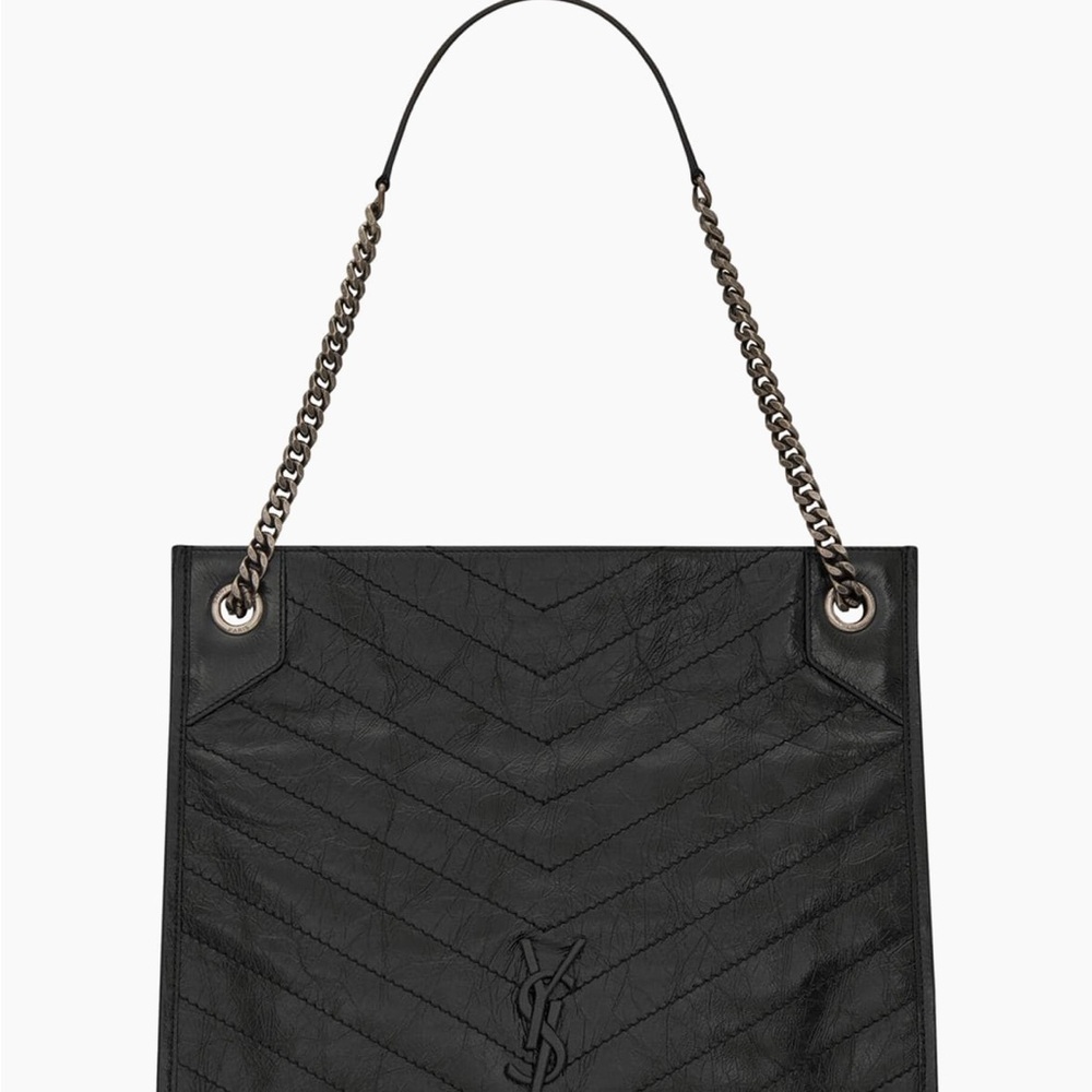 Yves Saint Laurent Black Leather Chain Shoulder Bag
